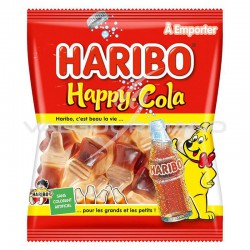 Bouteilles Happy cola lisses HARIBO 120g - 30 sachets en stock