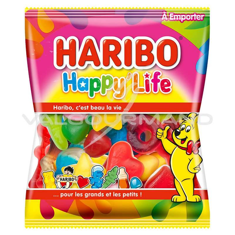 HARIBO Happy Life Assortiment de Bonbons Gélifiés Sachet Vrac, 2kg :  : Epicerie