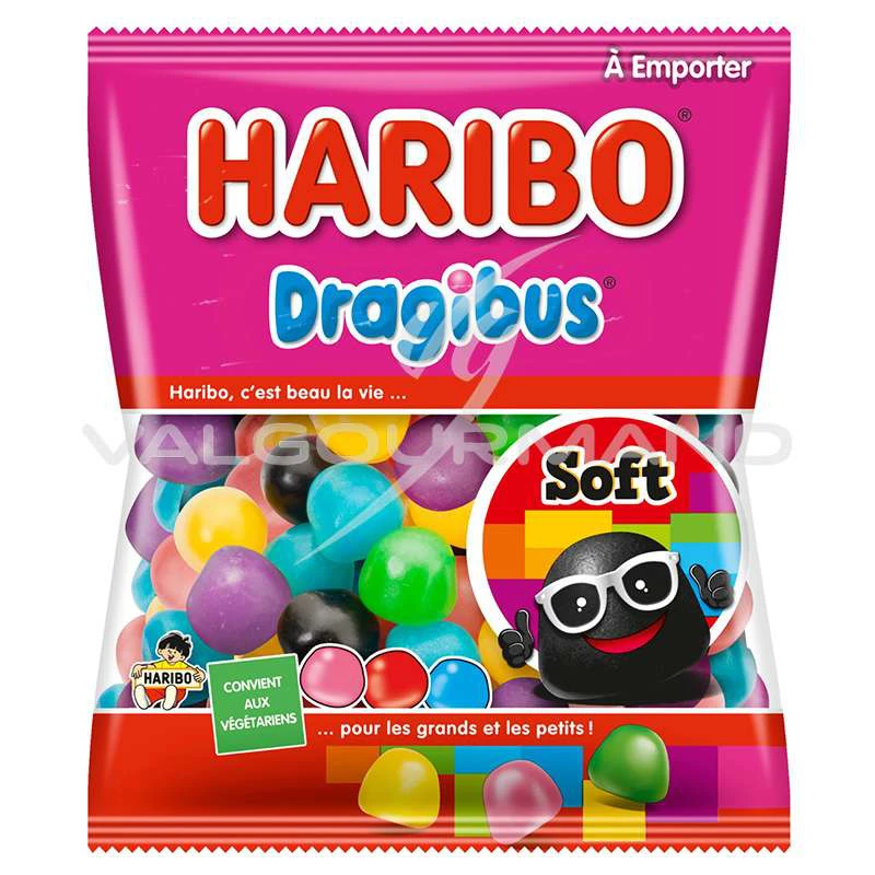 HARIBO Bonbons Dragibus original et soft 850g pas cher 