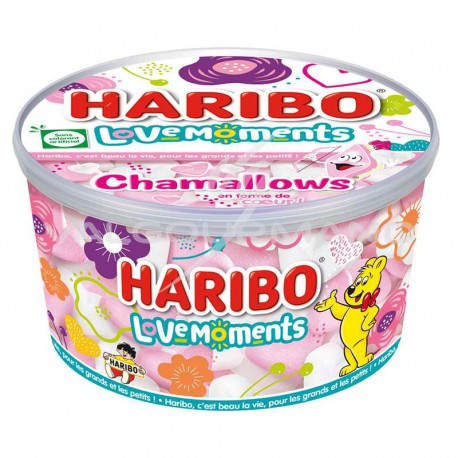 Chamallows coeurs Love Moments HARIBO - tubo de 350g