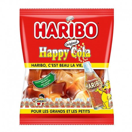 Bouteilles Happy cola HARIBO 40g - 30 sachets