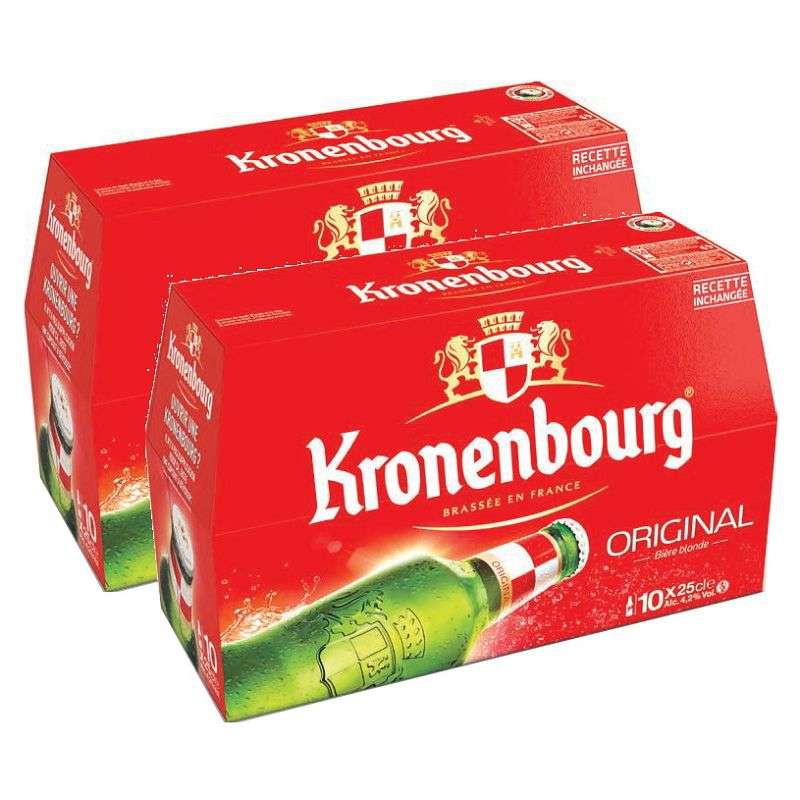 Kronenbourg bouteille en verre 25cl - Lot de 2 packs de 10