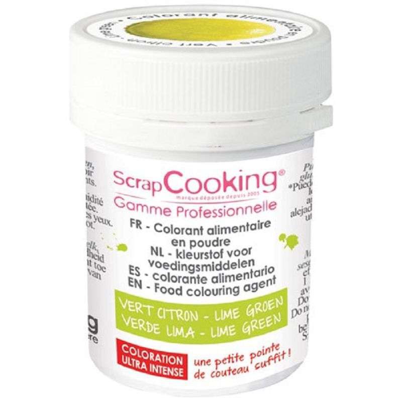 Colorant alimentaire en poudre 5g Scrapcooking VERT CITRON