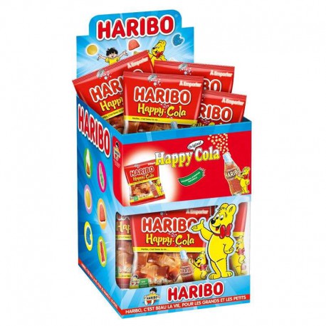 Bouteilles Happy cola HARIBO 40g - 30 sachets