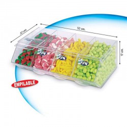 Présentoir transparent 4 compartiments Fini