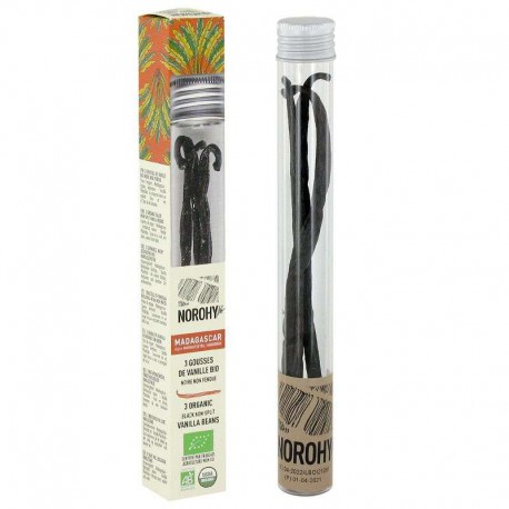 Vanilles de Madagascar BIO VALRHONA - tube de 3 gousses