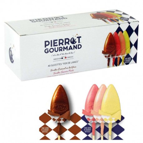 Sucettes assorties Pierrot Gourmand - Etui de 40