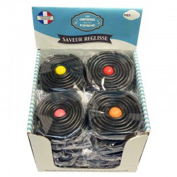 Rouleaux de mètre réglisse avec bille gum 100g - boîte de 28