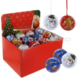 Boules de Noël garnie pièces en chocolat 36g - 24 boules en stock