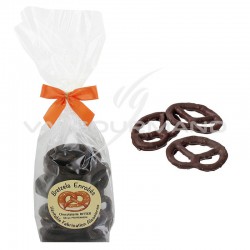 Bretzels salés enrobés de chocolat noir - 100g en stock