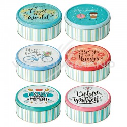 Boîte métal Happy Days garnie de biscuits -150g