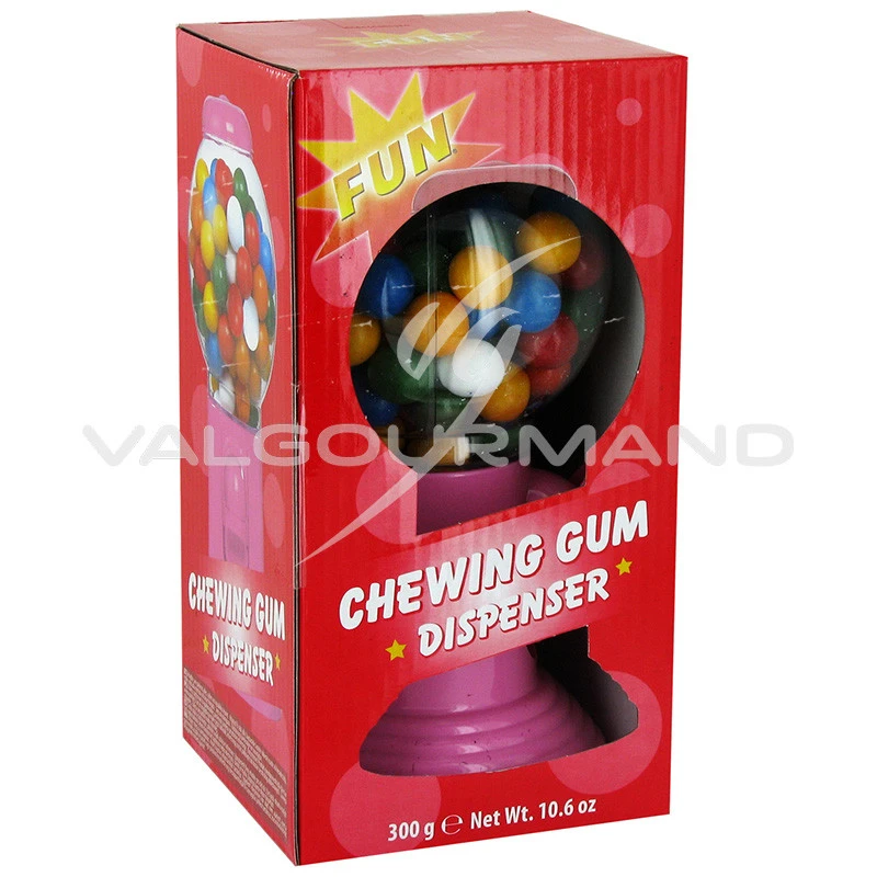 Distributeur garni de billes chewing-gum 300g