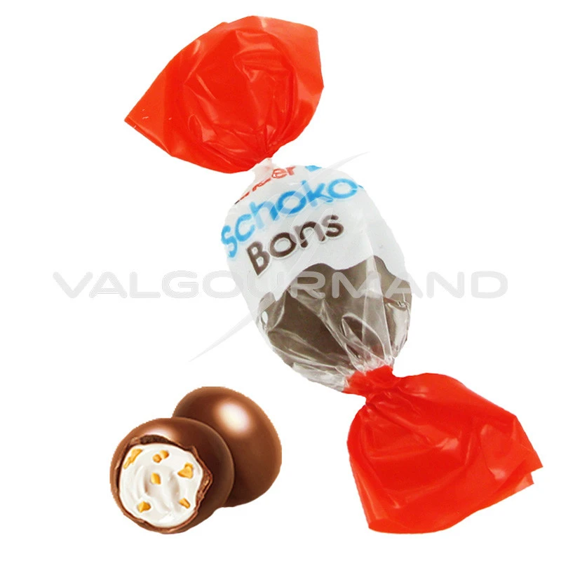 Assortiment de bonbons au chocolat blanc et lait fourrés lait et noisettes  KINDER SCHOKOBONS