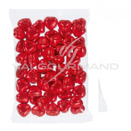 Coeurs en chocolat au lait s/alu rouge - 500g