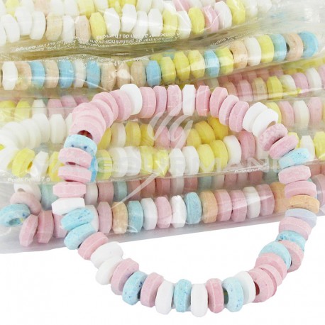 Colliers de bonbons en dextrose emballés Zip Zap 17g - 100 pièces