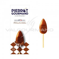 Sucettes plates Pierrot Gourmand au caramel - Etui de 10