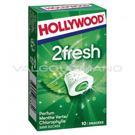 Hollywood dragées 2fresh menthe verte/chlorophylle SANS SUCRES - 16 étuis
