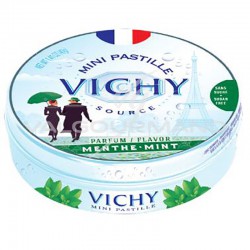 Pastilles de Vichy menthe 40g - 10 boîtes métal en stock