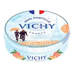 Pastilles de Vichy pêche 40g - 10 boîtes métal en stock