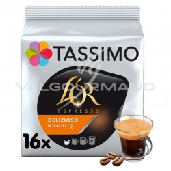 Tassimo LOR Café Espresso Delizioso 104g (16 dosettes) - les 5 paquets en stock