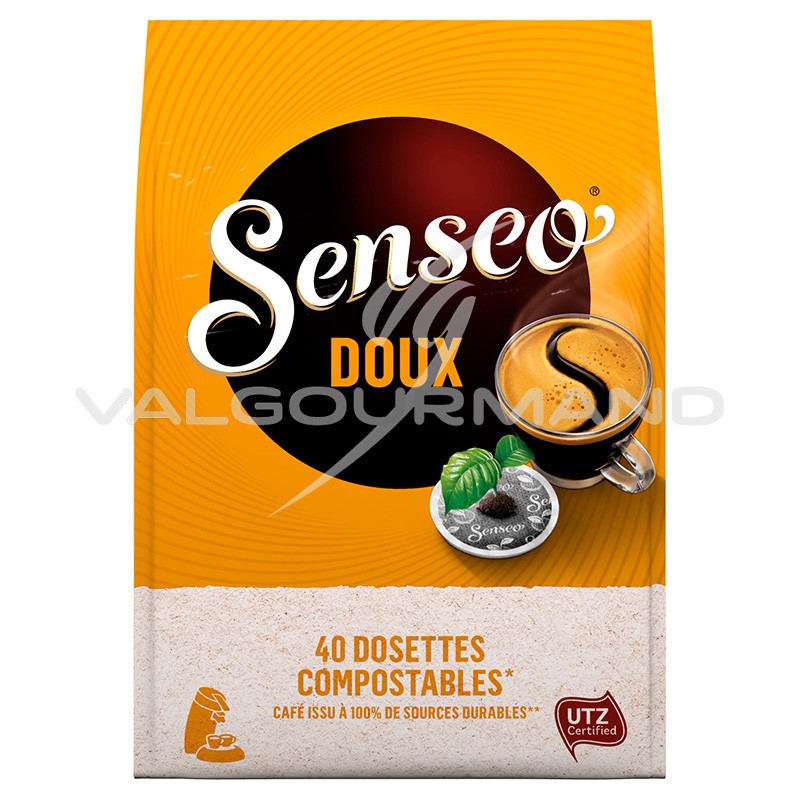 Paquet Jaune: Café doux. 18 dosettes compatibles Senseo. - Les