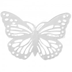 Papillons en métal blanc - 6 pièces