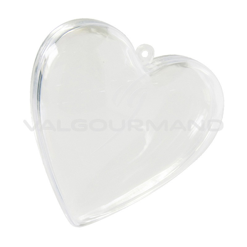 Cœur contenant à dragées transparent 8cm