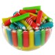 Mini cables fruits lisses couleurs assorties fourrés - 1kg