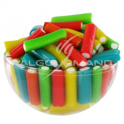 Mini cables fruits lisses couleurs assorties fourrés - 1kg