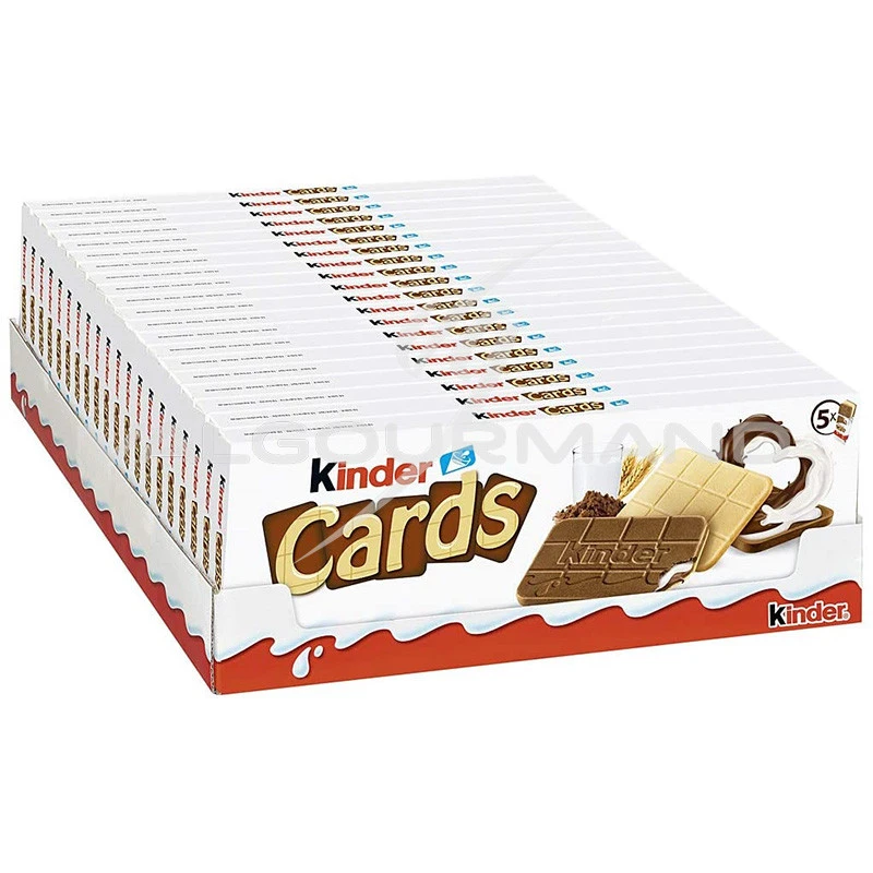 Kinder Cards T5 128g - Carton de 20 paquets de gaufrettes Kinder Cards