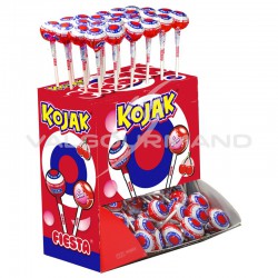 Sucettes Fiesta Kojak gum Cerise - boîte de 100