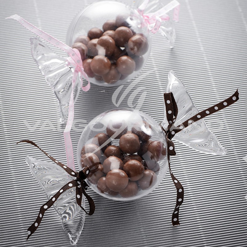 Boîte bonbon transparente GM - Maxi boîte forme de bonbon en pvc
