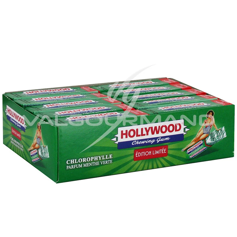 Chewing-gum à la chlorophylle parfum menthe verte HOLLYWOOD