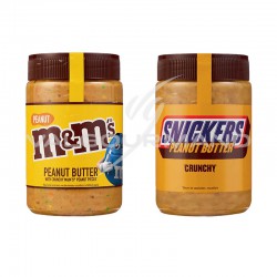 Pâtes à tartiner M&M's et Snickers peanut butter 320g - les 2 pots assortis en stock