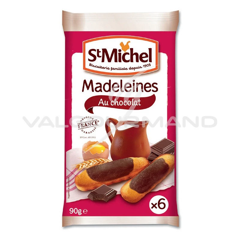 Madeleines par 6 longues chocolat St Michel 90g - 20 paquets