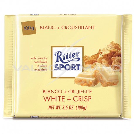 Ritter Sport blanc + croustillant 100g - boîte de 10