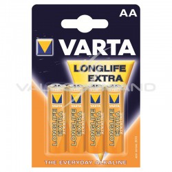 Piles LR06/AA Longlife alcaline Varta blister de 4 - le lot de 20 en stock