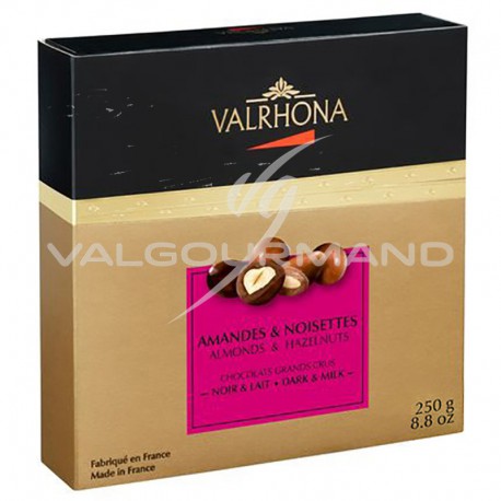 Equinoxe amandes/noisettes au chocolat noir et lait Valrhona - coffret de 250g