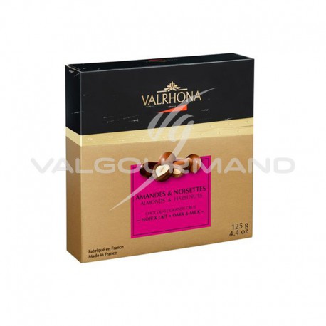 Equinoxe amandes/noisettes au chocolat noir et lait Valrhona - coffret de 125g