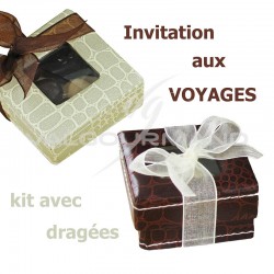 Composition Invitation aux Voyages - le kit avec dragées en stock
