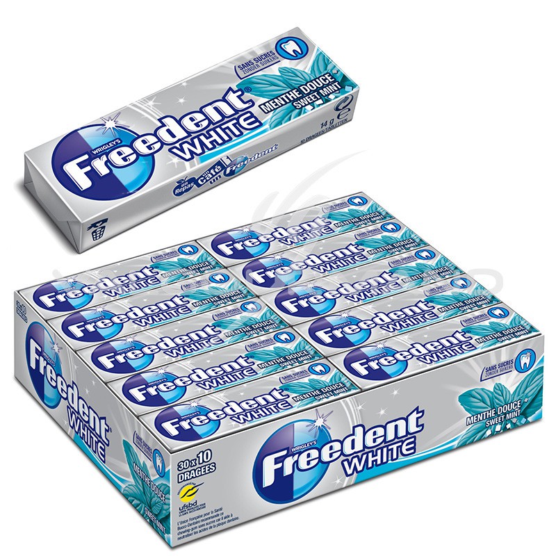 Chewing-gum sans sucres Menthe Verte FREEDENT REFRESHERS : la
