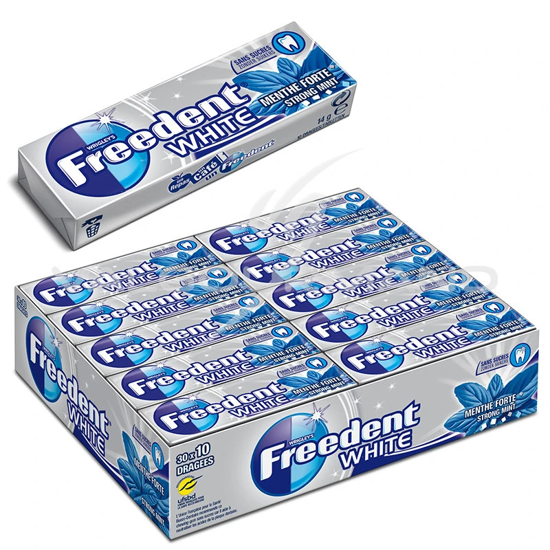Chewing gum Freedent white menthe forte - Boîte de 60 dragées