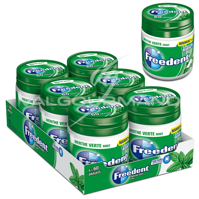 Chewing gum sans sucre menthe verte FREEDENT Refreshers, 8 dragées