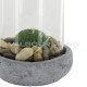 Bougeoir ciment et verre Cactus - pièce