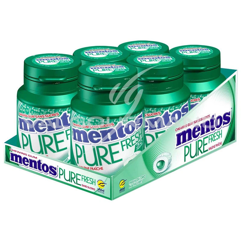 Mentos Bottle Pure Fresh Chloro SANS SUCRES - le lot de 6