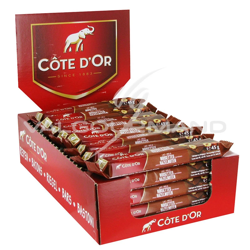 Côte d'Or lait noisettes 45g - boîte de 32