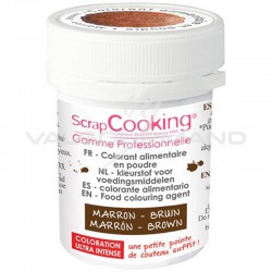 Colorant alimentaire en poudre 5g Scrapcooking MARRON en stock