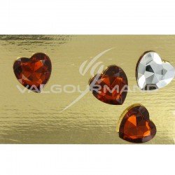 Diamants Coeur 1,50CM CHOCOLAT - 24 pièces