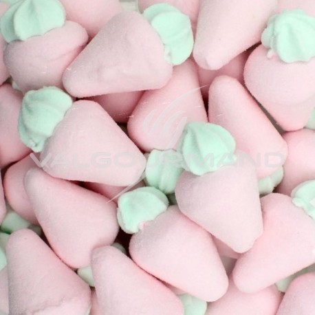 Fraises roses géantes XXL guimauves tendres - carton de 50