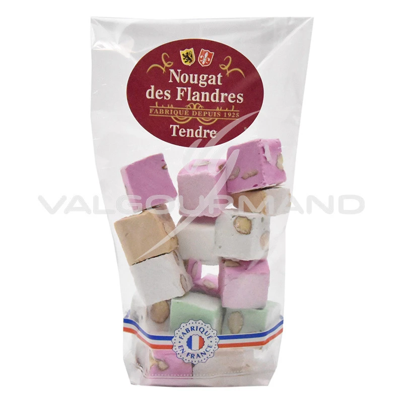 Nougat tendre tradition en sachet, miel de lavande, amandes, pistaches